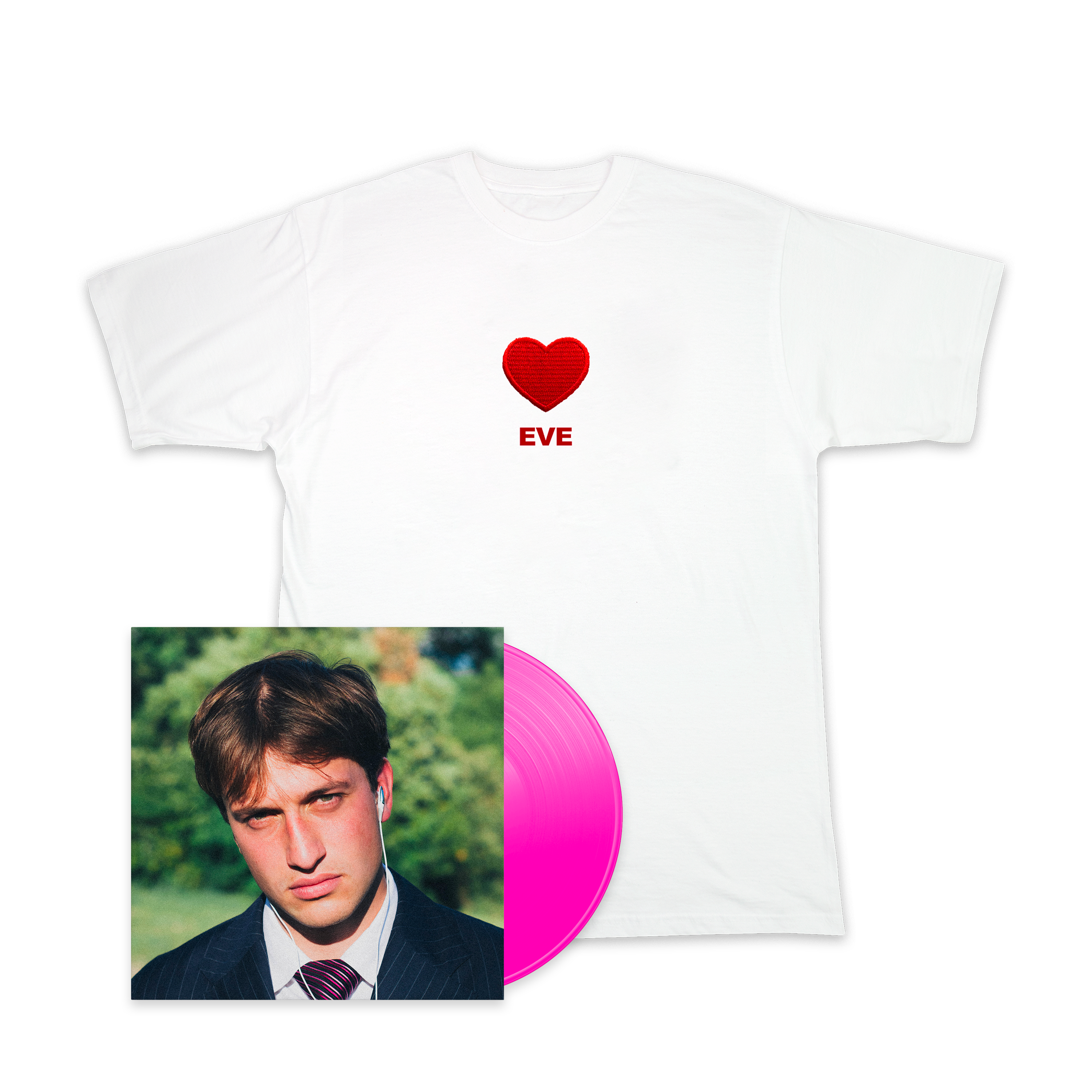Vinyle couleur dédicacé “ADAM“ + “MORGANE“ + T-shirt “ADAM“