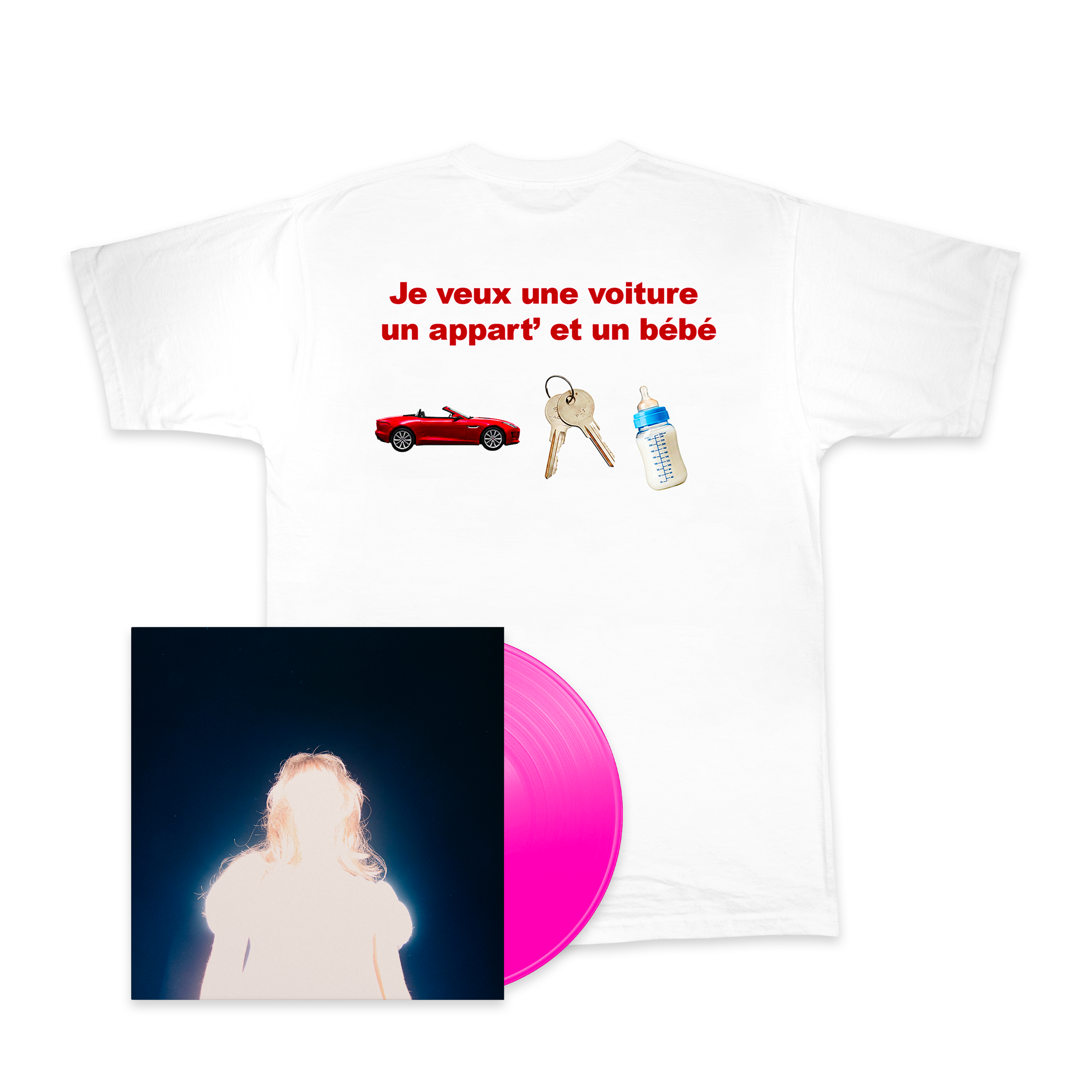 Vinyle couleur dédicacé “ADAM“ + “MORGANE“ + T-shirt “ADAM“